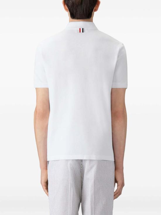 26SS 톰브라운 클래식 피케 4바 숏슬리브 폴로 티셔츠 MJP110P00050100 White - THOM BROWNE