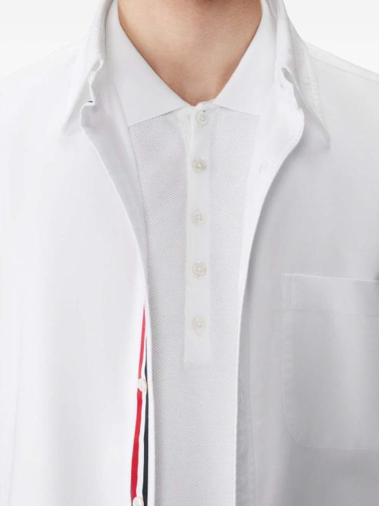 26SS 톰브라운 클래식 피케 4바 숏슬리브 폴로 티셔츠 MJP110P00050100 White - THOM BROWNE