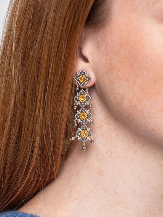  Miguel Ases 이어링 미겔 아세스 트리플 드롭 포스트  14K