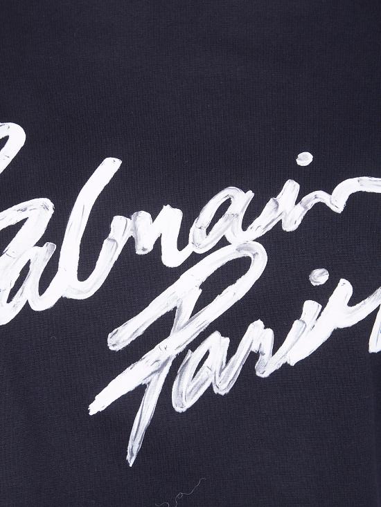 26SS 발망 반팔 티셔츠 GF1EE145BD41 EAB BLACK WHITE - BALMAIN