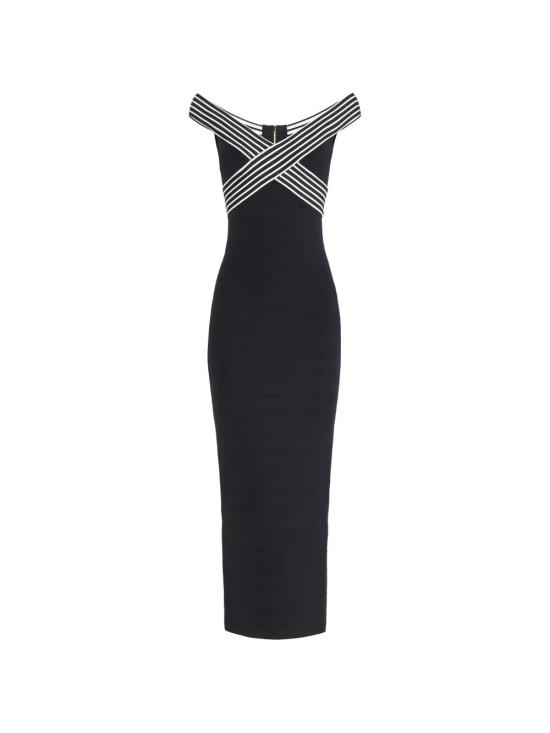 26SS 엘리자베타프랜치 롱 원피스 AM75S61E2 685 BLACK BUTTER - ELISABETTA FRANCHI