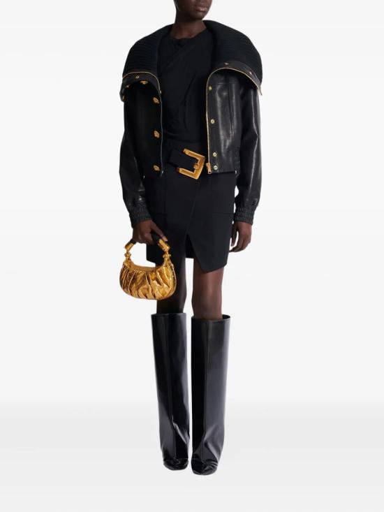 26SS 발망 미디 스커트 GF1LBB22WC09 0PA BLACK - BALMAIN