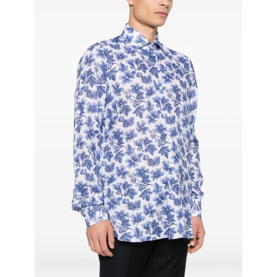 26SS 이사이아 긴팔 셔츠 C1078 MC10TC 03 WHITE BLUE - ISAIA