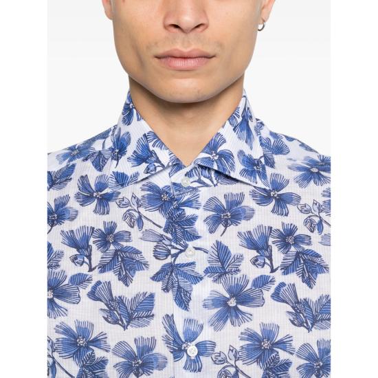 26SS 이사이아 긴팔 셔츠 C1078 MC10TC 03 WHITE BLUE - ISAIA