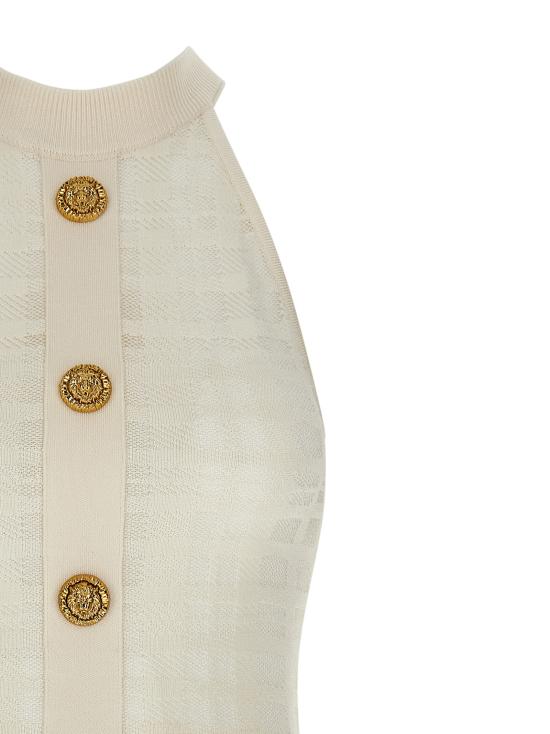 26SS 발망 숏 원피스 GF1R3375KJ360KA White - BALMAIN