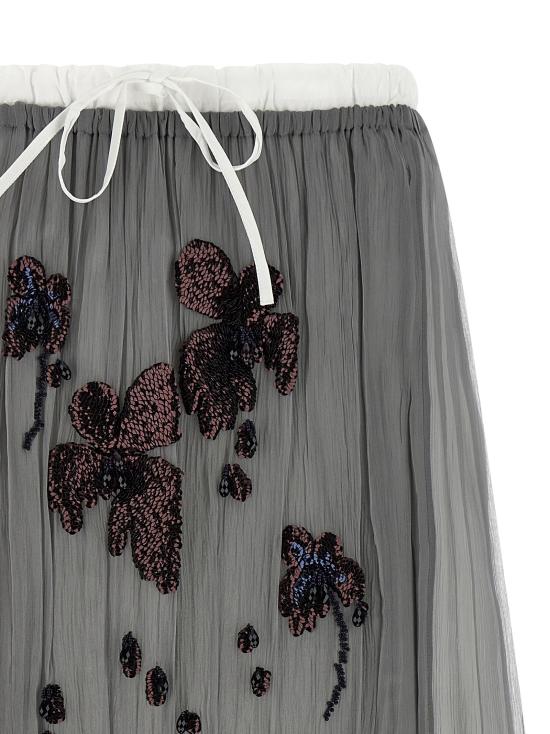 26SS 프라다 미디 스커트 P172ZRSOOO18QLF0024 Silver - PRADA