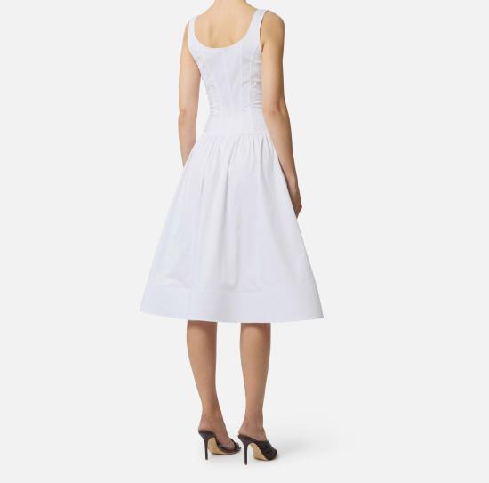 26SS 엘리자베타프랜치 미디 원피스 AB89361E2 100 White - ELISABETTA FRANCHI