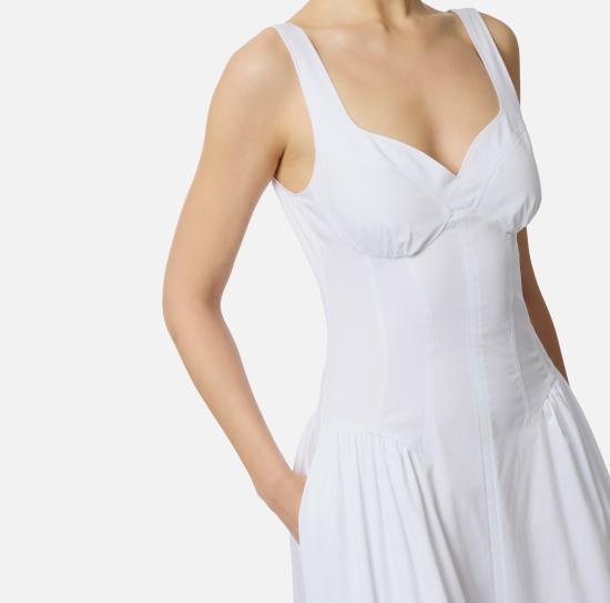 26SS 엘리자베타프랜치 미디 원피스 AB89361E2 100 White - ELISABETTA FRANCHI