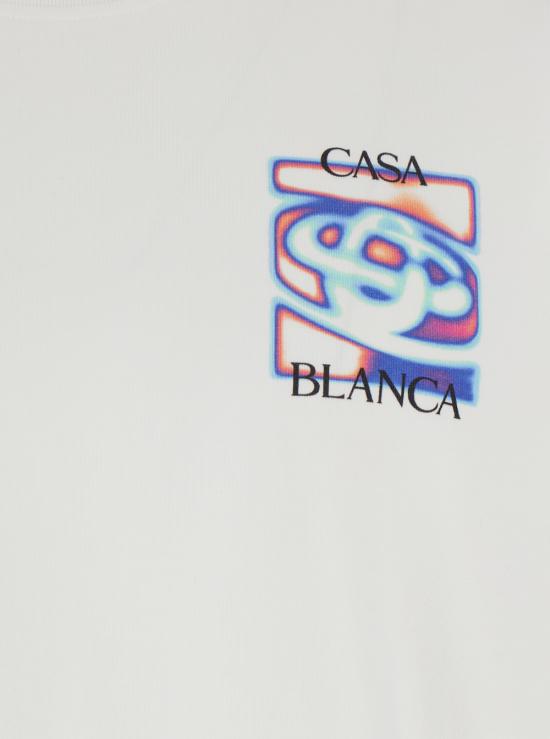 26SS 카사블랑카 반팔 티셔츠 MSP26JTS00107BRIGHTWHITEJERSEY White - CASABLANCA