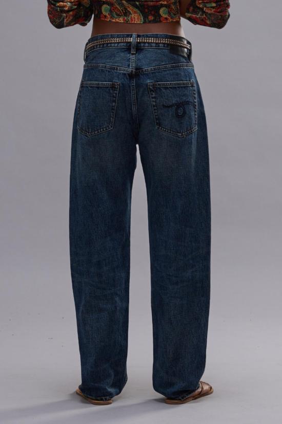  알13 데님 팬츠 R13 보이프렌드 진 리지드 진 레니게이드 블루 - R13