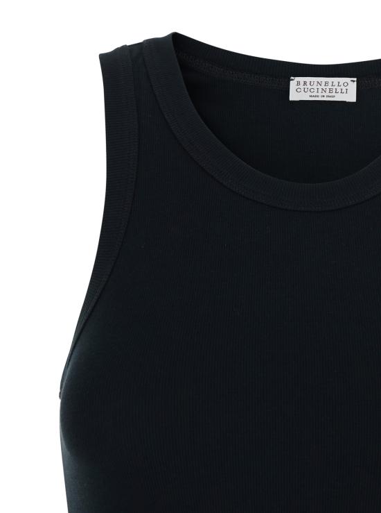 26SS 브루넬로 쿠치넬리 민소매 티셔츠 M0TC8FX230C101 Black - BRUNELLO CUCINELLI