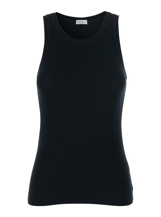 26SS 브루넬로 쿠치넬리 민소매 티셔츠 M0TC8FX230C101 Black