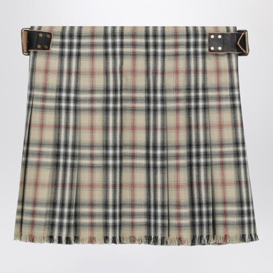 26SS 버버리 체크 울 미니 킬트 8118152171154 Beige - BURBERRY