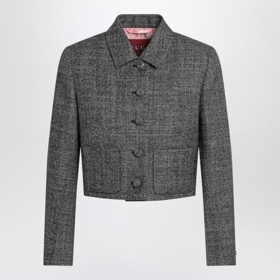 26SS 구찌 울 그리자유 재킷 846385ZATWE Black
