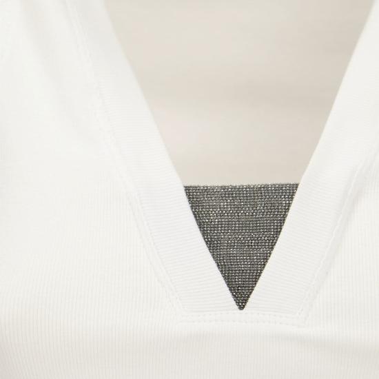  브루넬로 쿠치넬리 민소매 티셔츠 M0TC8EL672 WHITE - BRUNELLO CUCINELLI