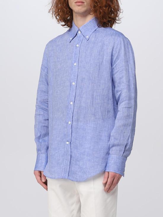  브루넬로 쿠치넬리 긴팔 셔츠 MB6080038 C010 Gnawed Blue - BRUNELLO CUCINELLI