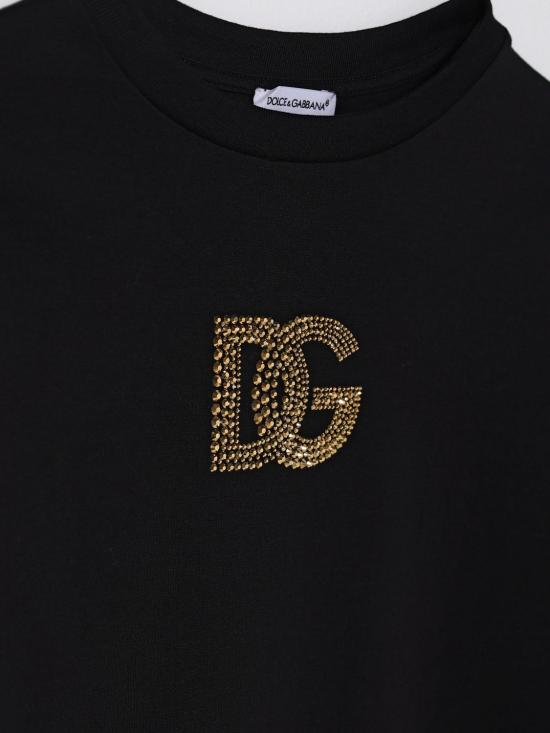 26SS [키즈] 돌체앤가바나 티셔츠 L5JTOXG7PMB N0000 Black - DOLCE & GABBANA