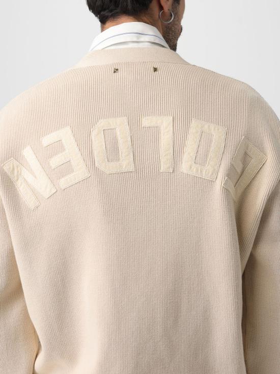 26SS 골든구스 코튼 니트 V넥 버튼 가디건 GMP00946P001972 55550 Beige - GOLDEN GOOSE