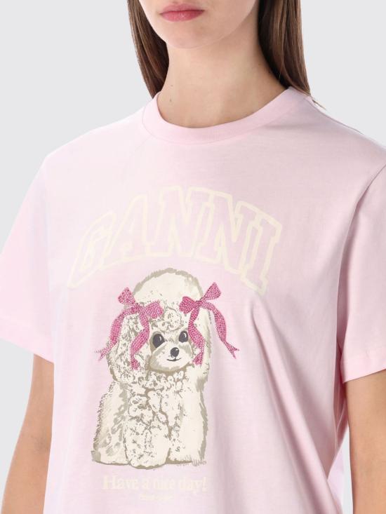 26SS 가니 푸들 티셔츠 A105006211026 868 Pink - GANNI