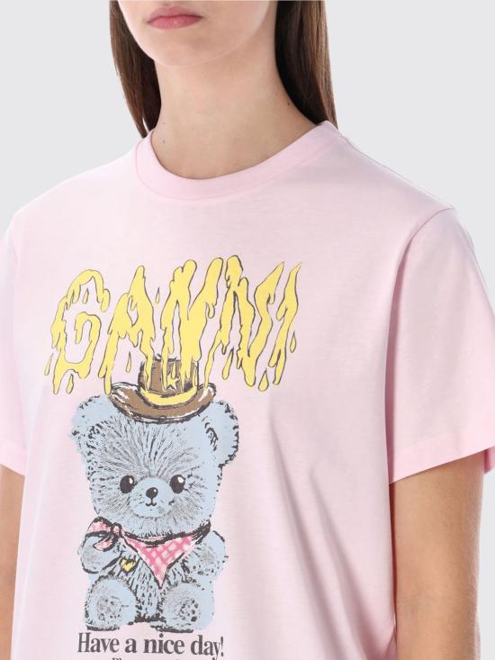 26SS 가니 반팔 티셔츠 A105007411026 868 Pink - GANNI