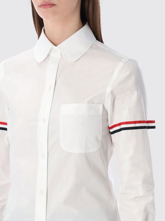 26SS 톰브라운 RWB 스트라이프 셔츠 FLL019E03113 100 White - THOM BROWNE