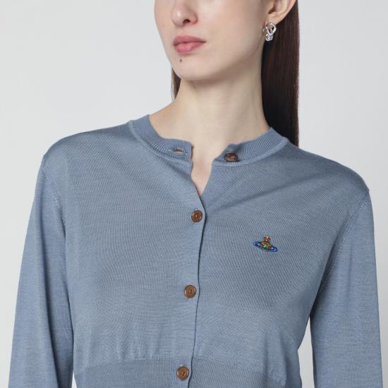26SS 비비안웨스트우드 베아 크롭드 가디건 1803002UY001A Light blue - VIVIENNE WESTWOOD