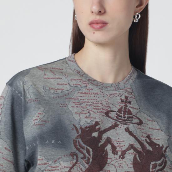 26SS 비비안웨스트우드 반팔 티셔츠 3G01004RJ001M Grey - VIVIENNE WESTWOOD