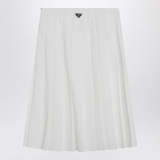 26SS 프라다 미디 스커트 P145VXOOO187P White - PRADA