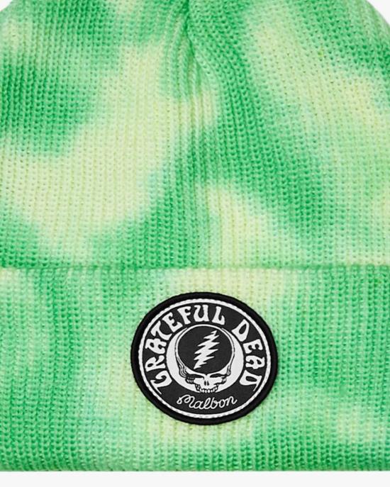  말본 비니 골프 그레이트풀 데드 스틸리 비니 그린 타이 다이 - MALBON