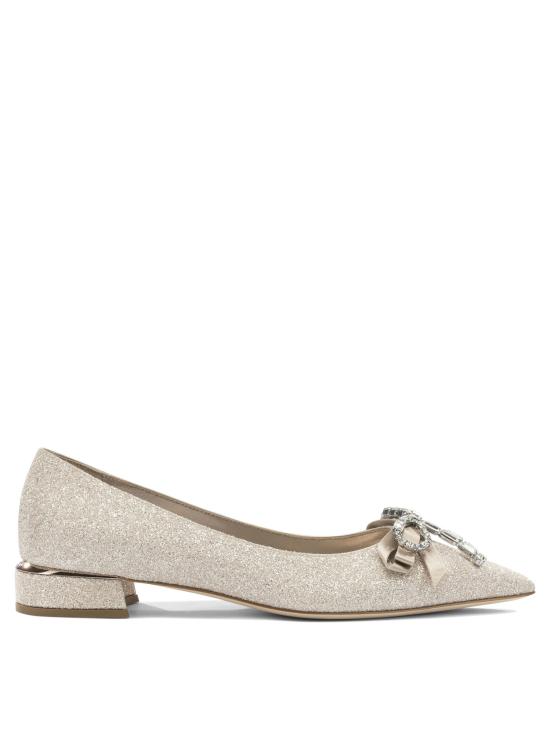 26SS 지미추 힐/펌프스 AURIA FLATHGQLIGHT SOFT GOLD CRYSTAL