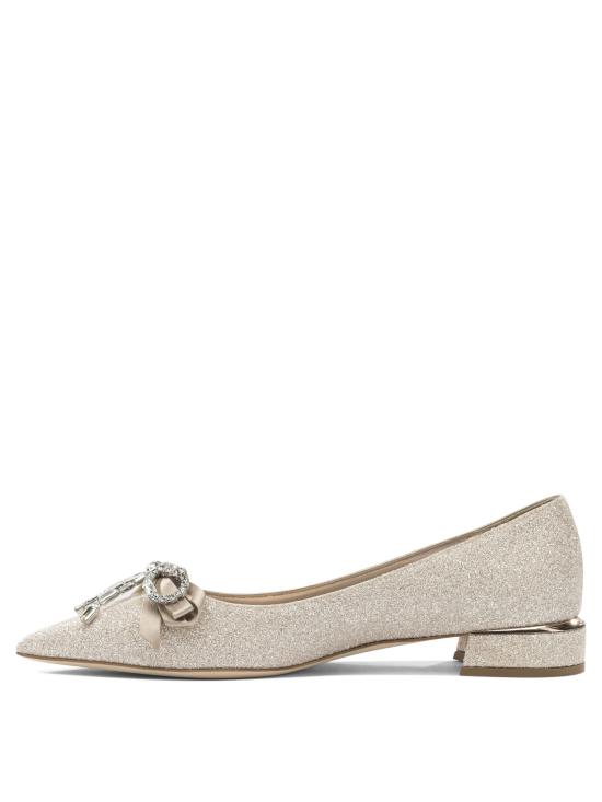 26SS 지미추 힐/펌프스 AURIA FLATHGQLIGHT SOFT GOLD CRYSTAL Gold - JIMMY CHOO