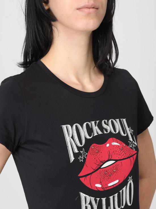 25FW 리우조 반팔 티셔츠 UF5265JS923 M9941 Black - LIU JO