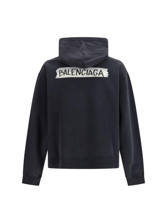 26SS 발렌시아가 후드 티셔츠 850338TTVL7 1041 BLACK - BALENCIAGA