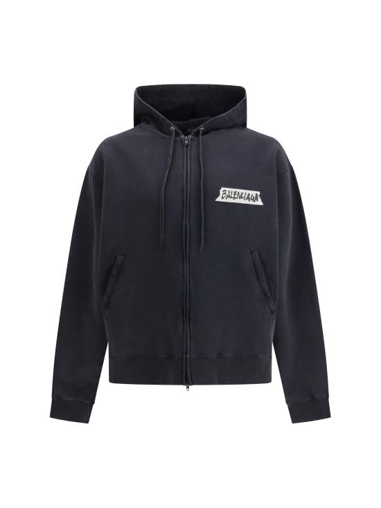 26SS 발렌시아가 후드 티셔츠 850338TTVL7 1041 BLACK