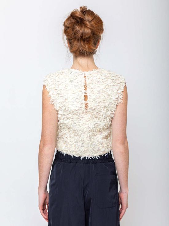  오디 블라우스 프린지 테이프 탑 - ODEEH