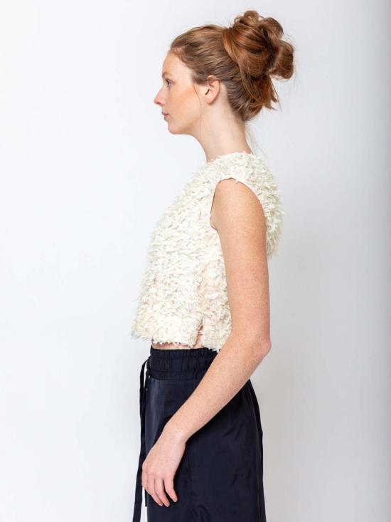  오디 블라우스 프린지 테이프 탑 - ODEEH