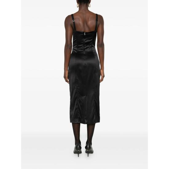 26SS 돌체앤가바나 미디 원피스 F6DIHT FURAG N0000 BLACK - DOLCE & GABBANA