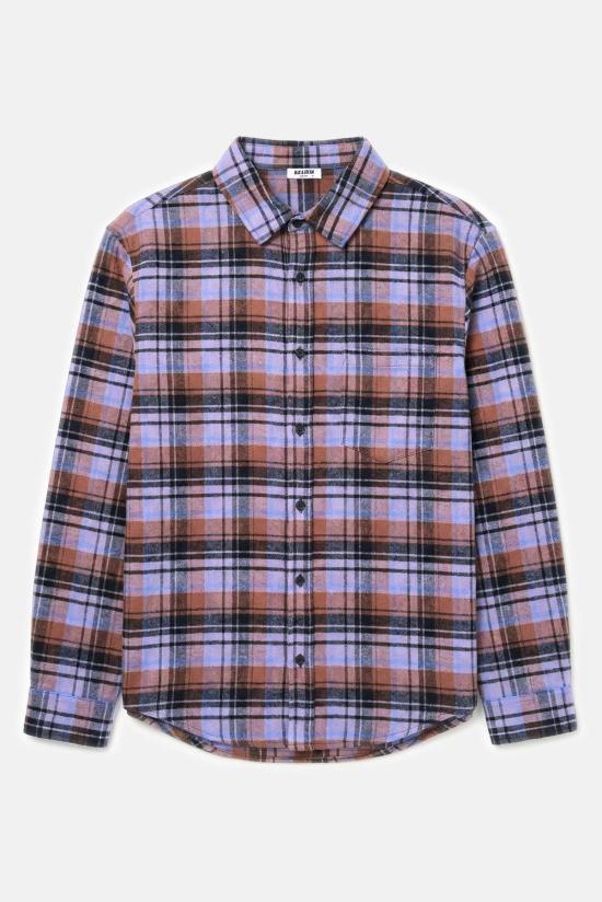  블루&크림 긴팔 셔츠 브랜든 브러시드 플란넬 셔츠