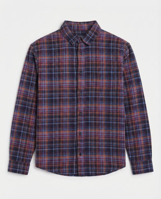  블루&크림 긴팔 셔츠 블루앤크림 브랜든 플란넬 체크 셔츠