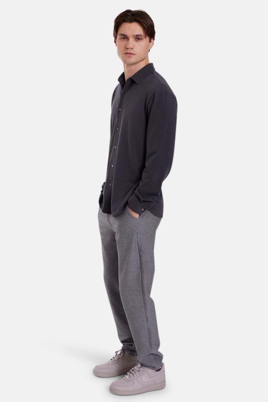  블루&크림 긴팔 셔츠 엘리온 소프트 저지 버튼업 - BLUE&CREAM