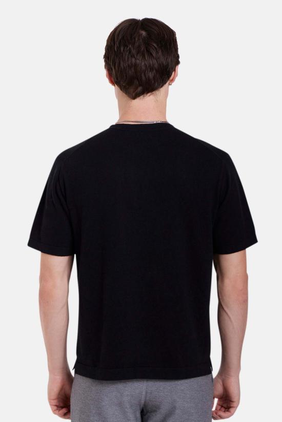  블루&크림 반팔 티셔츠 듀안 니트 티셔츠 - BLUE&CREAM