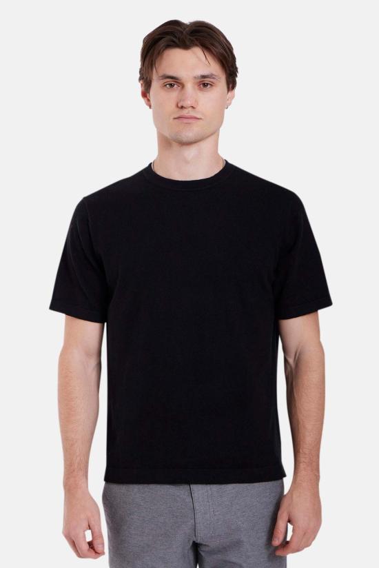  블루&크림 반팔 티셔츠 듀안 니트 티셔츠