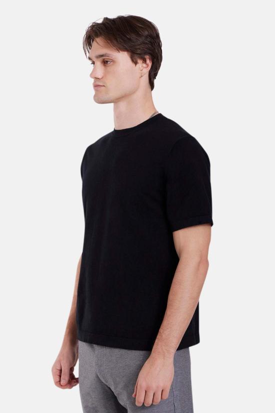  블루&크림 반팔 티셔츠 듀안 니트 티셔츠 - BLUE&CREAM