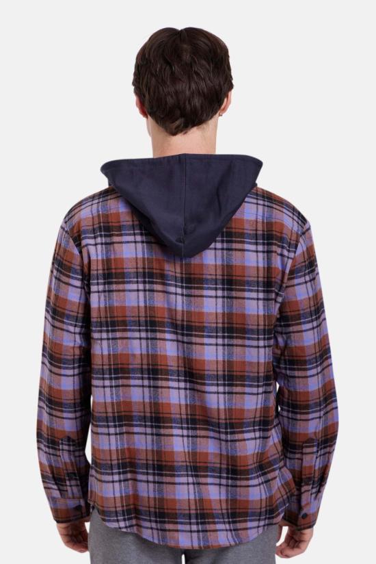  블루&크림 긴팔 셔츠 블루앤크림 딜런 브러시드 플란넬 후디 - BLUE&CREAM