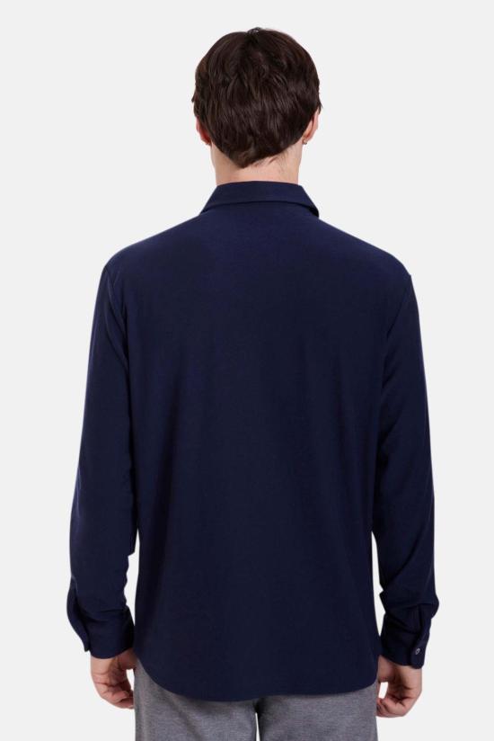  블루&크림 긴팔 셔츠 엘리온 소프트 저지 버튼업 - BLUE&CREAM