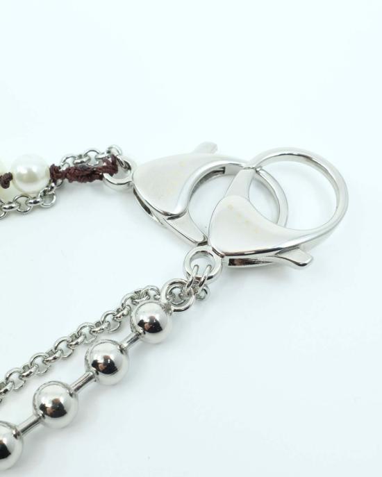  마르니 네크리스 메탈 믹스 체인 & 진주 목걸이 - MARNI