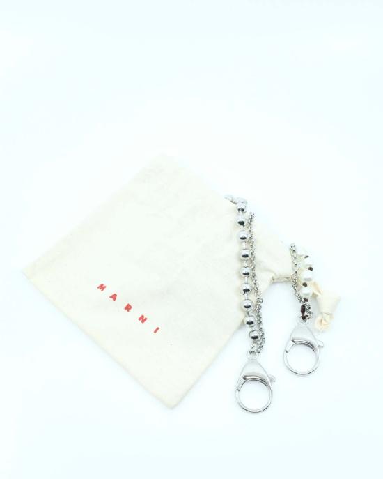  마르니 네크리스 메탈 믹스 체인 & 진주 목걸이 - MARNI