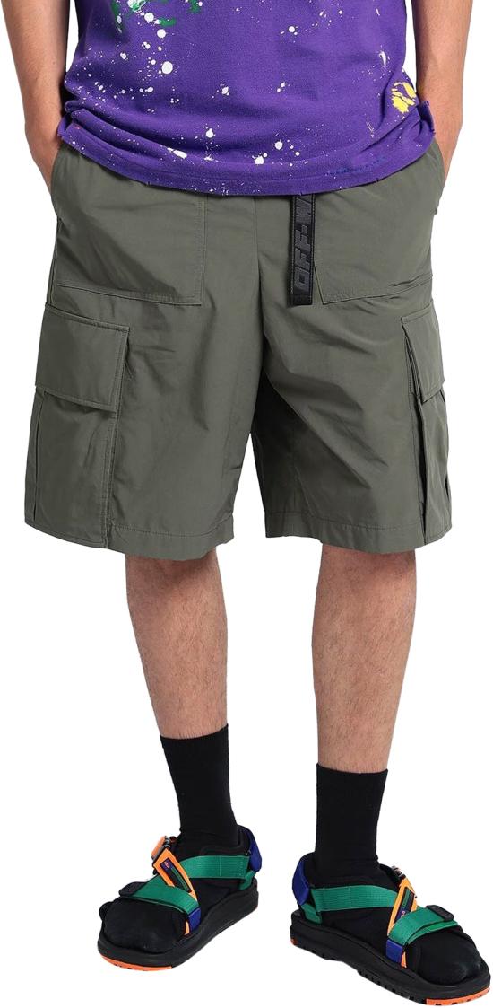  오프화이트 숏팬츠 OMCB064SS22FAB0015607 GREEN - OFF WHITE