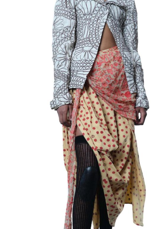  TIGRA TIGRA 자켓 티그라 티그라 핸드 자수 라바리 디컨스트럭티드 재킷 화이트/브라운 - OTHER BRANDS