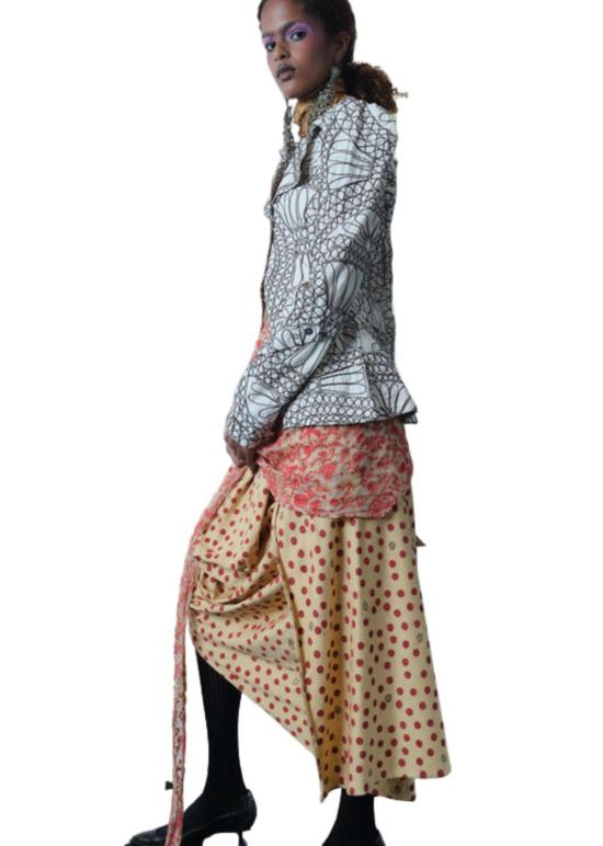  TIGRA TIGRA 자켓 티그라 티그라 핸드 자수 라바리 디컨스트럭티드 재킷 화이트/브라운